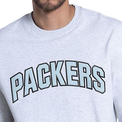 Men's Starter Ash Green Bay Packers Faceoff Fleece Sweatshirt