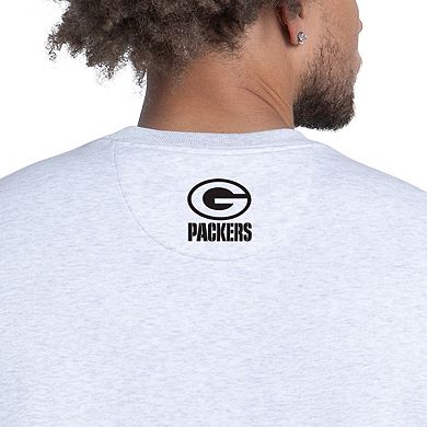 Men's Starter Ash Green Bay Packers Faceoff Fleece Sweatshirt