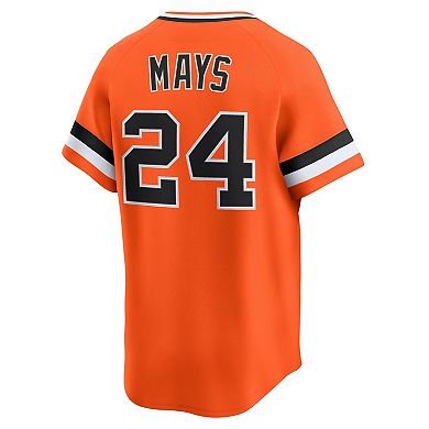 Men's Nike Willie Mays Orange San Francisco Giants Cooperstown Collection Limited Jersey