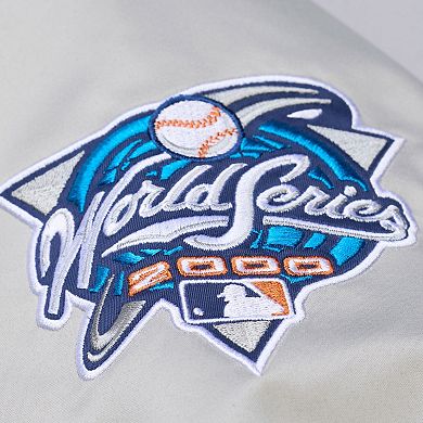 Men's Mitchell & Ness Gray New York Yankees Thunderstorm Head Coach Lightweight Satin Full-Snap Jacket