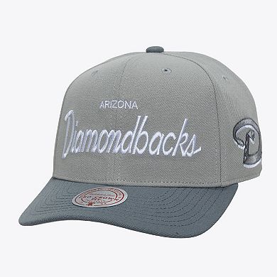 Men's Mitchell & Ness Gray Arizona Diamondbacks Cooperstown Thunderstorm Head Coach Pro-Crown Adjustable Hat