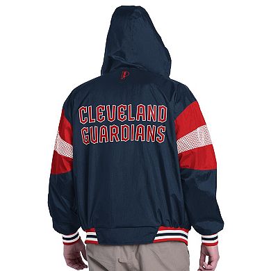 Men's Pro Player Navy/Red Cleveland Guardians Legacy Lightweight Full Zip Hooded Jacket