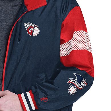Men's Pro Player Navy/Red Cleveland Guardians Legacy Lightweight Full Zip Hooded Jacket