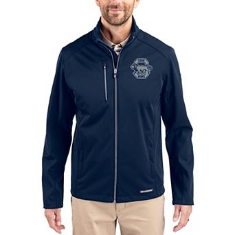 Men's Cutter & Buck Navy Penn State Nittany Lions Evoke Eco Softshell Recycled Full-Zip Jacket
