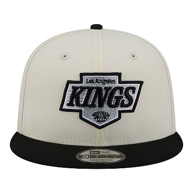 Men's New Era White/Black Los Angeles Kings Injection Localized Two-Tone 9FIFTY Snapback Hat