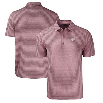 Men's Cutter & Buck Heather Maroon Texas A&M Aggies Forge Eco Heathered Stripe Stretch Recycled Polo