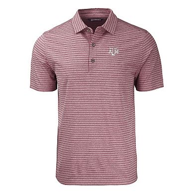 Men's Cutter & Buck Heather Maroon Texas A&M Aggies Forge Eco Heathered Stripe Stretch Recycled Polo