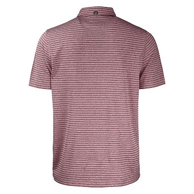 Men's Cutter & Buck Heather Maroon Texas A&M Aggies Forge Eco Heathered Stripe Stretch Recycled Polo