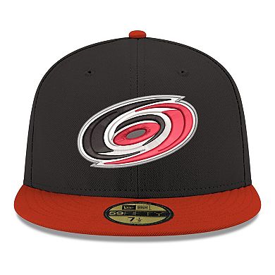 Men's New Era Black Carolina Hurricanes Core Logo Two-Tone 59FIFTY Fitted Hat