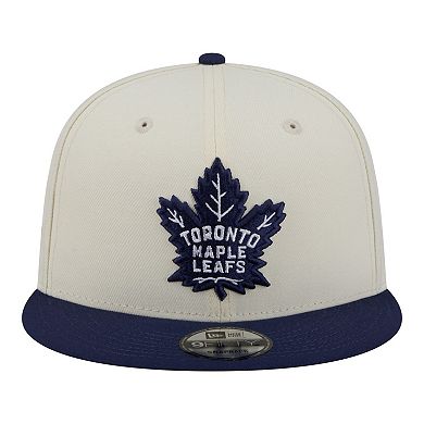 Men's New Era White/Navy Toronto Maple Leafs Injection Localized Two-Tone 9FIFTY Snapback Hat