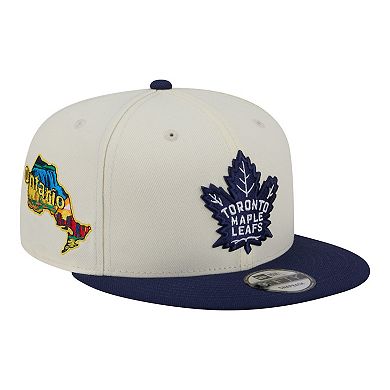 Men's New Era White/Navy Toronto Maple Leafs Injection Localized Two-Tone 9FIFTY Snapback Hat