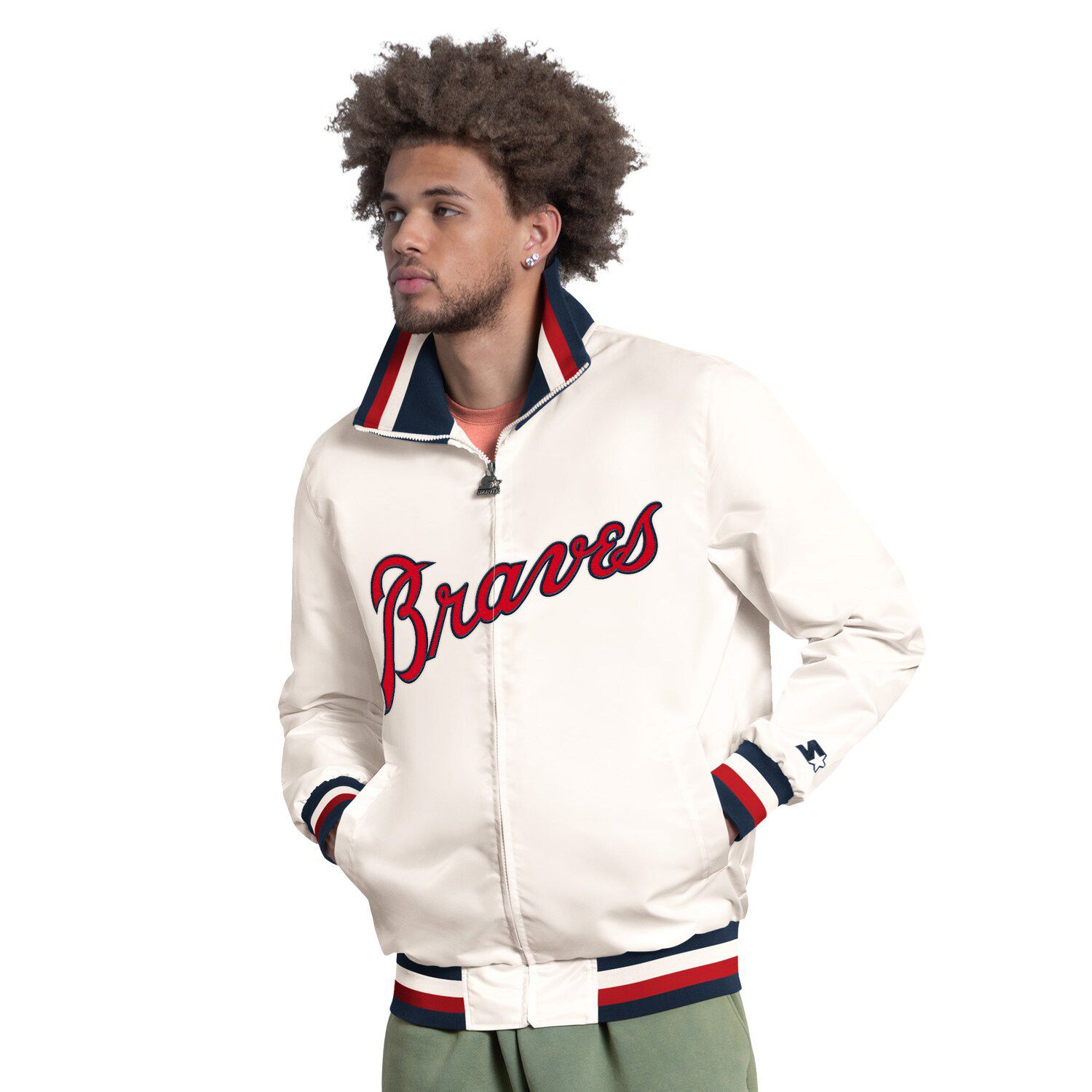 Men's Starter White Atlanta Braves The Captain Cooperstown Logo