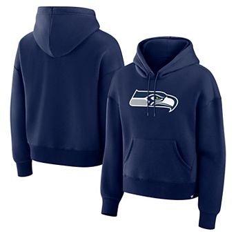 Women's Fanatics College Navy Seattle Seahawks Relaxed High Hip Essential Legacy Hoodie