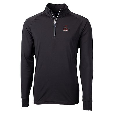 Men's Cutter & Buck Black Alabama Crimson Tide Adapt Eco Knit Stretch Recycled Quarter-Zip Pullover Top