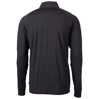 Men's Cutter & Buck Black Alabama Crimson Tide Adapt Eco Knit Stretch Recycled Quarter-Zip Pullover Top