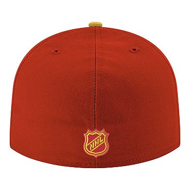 Men's New Era Red Calgary Flames Core Logo Two-Tone 59FIFTY Fitted Hat