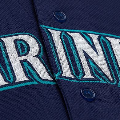 Men's Mitchell & Ness Ichiro Suzuki Navy Seattle Mariners 2006 Cooperstown Mesh Batting Practice Button-Up Jersey