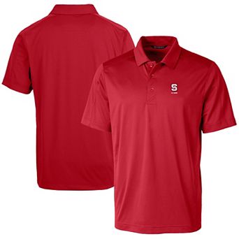 Men's Cutter & Buck Red NC State Wolfpack Alumni Logo Prospect Textured Stretch Polo