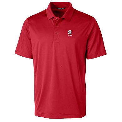 Men's Cutter & Buck Red NC State Wolfpack Alumni Logo Prospect Textured Stretch Polo
