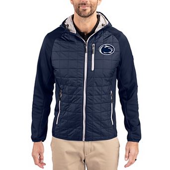 Men's Cutter & Buck Navy Penn State Nittany Lions Rainier Eco Hybrid PrimaLoft Raglan Full-Zip Jacket