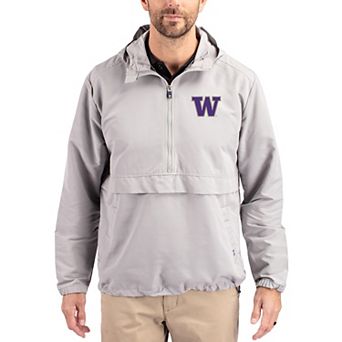 Men's Cutter & Buck Gray Washington Huskies Charter Eco Recycled Half-Zip Anorak Jacket