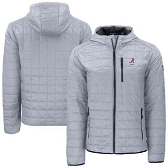Men's Cutter & Buck Gray Alabama Crimson Tide Rainier Eco PrimaLoft Hooded Full-Zip Jacket