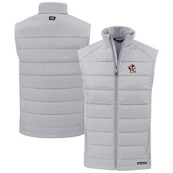 Men's Cutter & Buck Gray Louisville Cardinals Evoke Hybrid Eco Softshell Recycled Full-Zip Vest