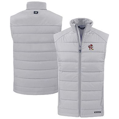 Men's Cutter & Buck Gray Louisville Cardinals Evoke Hybrid Eco Softshell Recycled Full-Zip Vest