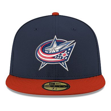Men's New Era Navy Columbus Blue Jackets Core Logo Two-Tone 59FIFTY Fitted Hat