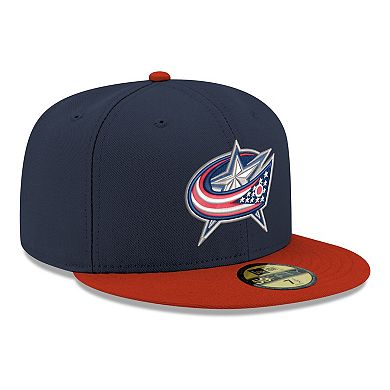 Men's New Era Navy Columbus Blue Jackets Core Logo Two-Tone 59FIFTY Fitted Hat
