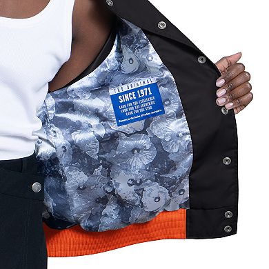 Women's Starter White/Black San Francisco Giants Blitz Varsity Raglan Full-Snap Satin Jacket