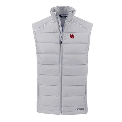 Men's Cutter & Buck Gray Nebraska Huskers Evoke Hybrid Eco Softshell Recycled Full-Zip Vest