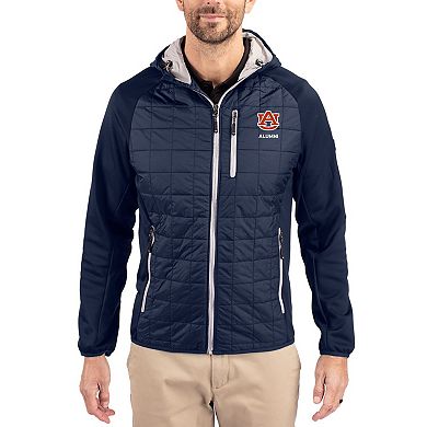 Men's Cutter & Buck Navy Auburn Tigers Rainier Eco Hybrid PrimaLoft Raglan Full-Zip Jacket
