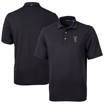 Men's Cutter & Buck Black Texas Tech Red Raiders Alumni Logo Virtue Eco Pique Recycled Polo