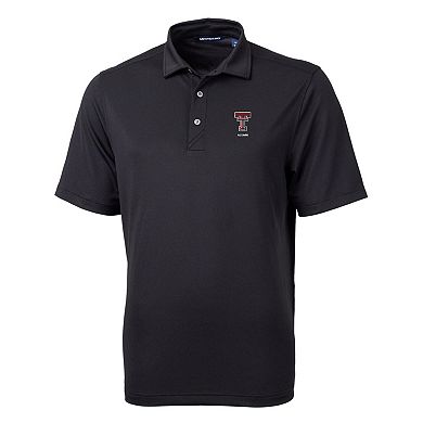 Men's Cutter & Buck Black Texas Tech Red Raiders Alumni Logo Virtue Eco Pique Recycled Polo