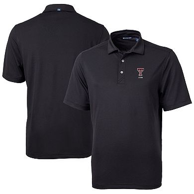 Men's Cutter & Buck Black Texas Tech Red Raiders Alumni Logo Virtue Eco Pique Recycled Polo