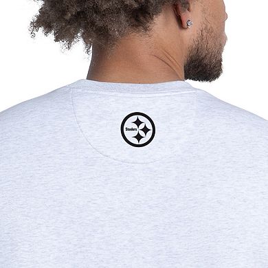 Men's Starter Ash Pittsburgh Steelers Faceoff Fleece Sweatshirt