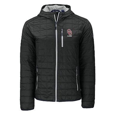 Men's Cutter & Buck Black Oklahoma Sooners Rainier Eco PrimaLoft Hooded Full-Zip Jacket