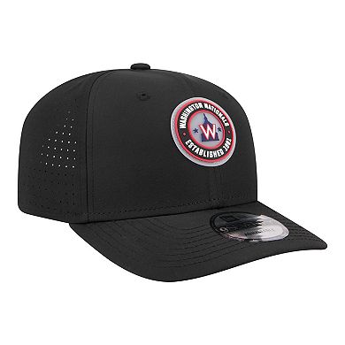 Men's New Era Black Washington Nationals Circle 9SEVENTY Adjustable Hat