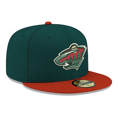 Men's New Era Green Minnesota Wild Core Logo Two-Tone 59FIFTY Fitted Hat