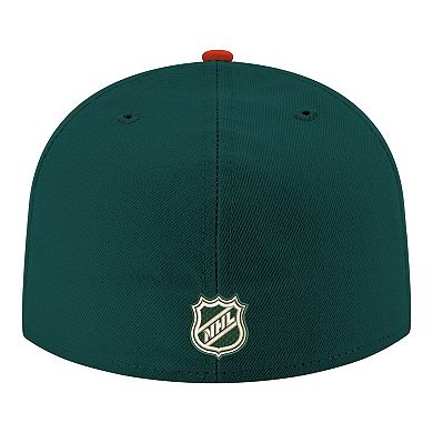 Men's New Era Green Minnesota Wild Core Logo Two-Tone 59FIFTY Fitted Hat