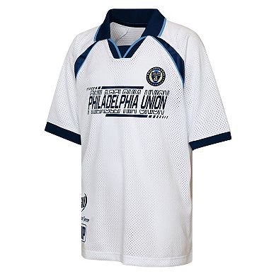 Youth Outerstuff White Philadelphia Union Mesh Raglan T-Shirt