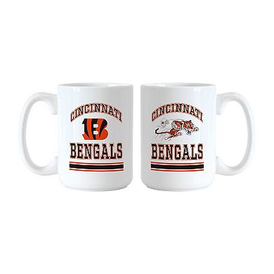 Logo Brands Cincinnati Bengals 15oz. Current & Throwback Mug Set