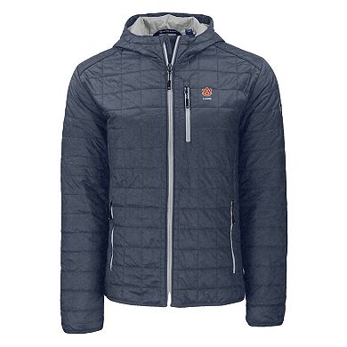 Men's Cutter & Buck Anthracite Auburn Tigers Rainier Eco PrimaLoft Hooded Full-Zip Jacket