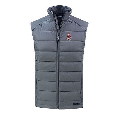 Men's Cutter & Buck Gray Washington State Cougars Evoke Hybrid Eco Softshell Recycled Full-Zip Vest