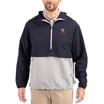 Men's Cutter & Buck Navy Virginia Cavaliers Charter Eco Recycled Half-Zip Anorak Jacket