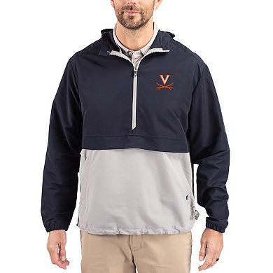 Men's Cutter & Buck Navy Virginia Cavaliers Charter Eco Recycled Half-Zip Anorak Jacket