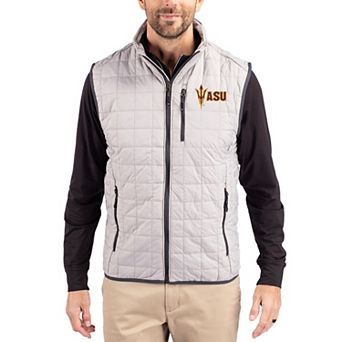 Men's Cutter & Buck Gray Arizona State Sun Devils Rainier Eco Insulated PrimaLoft Full-Zip Puffer Vest