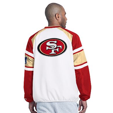 Men's Starter White San Francisco 49ers Infield Play Pullover Jacket