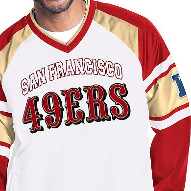 Men's Starter White San Francisco 49ers Infield Play Pullover Jacket